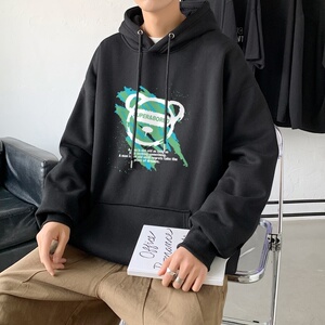 L2826P48港风模特2022秋冬新款大码潮男连帽情侣卫衣男连帽外套图片