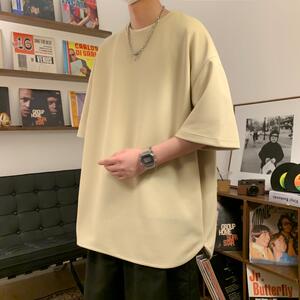 TB8126特P17夏新款情侣短袖t恤男ins潮牌纯色半袖体恤华夫格上衣
