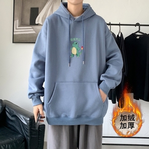 L2887P65秋装2022新款加绒加厚连帽学生潮流男女情侣连帽卫衣图片