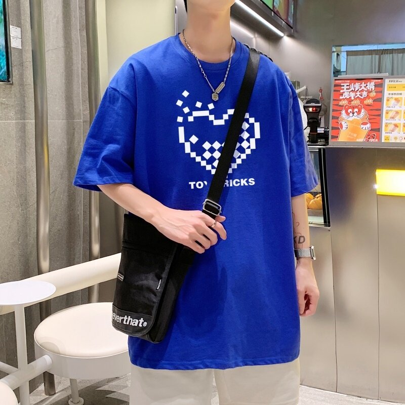 T3587P25已爆抖音供货22夏新款港风短袖全棉印花大码T恤,男装T恤,星座510A-1