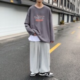 C2617P30长袖t恤男士纯棉潮牌宽松春秋季港风ins潮流内搭打底衫，男装T恤，星座510A-1