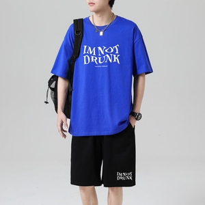 TZ3505轻奢时尚感男士短袖t恤男夏季薄款潮牌短裤休闲运动套装图片