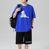 TZ3504短袖t恤男夏季薄款潮牌短裤休闲运动套装轻奢时尚感男士，男装休闲套装，星座510A-1
