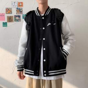 BQ3227P75港风潮牌休闲宽松夹克男潮胸前小标印花棒球服外套男图片