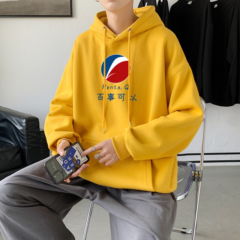 L2463P48韩版ins男士学生宽松运动连帽卫衣秋冬加绒情侣外套,男装卫衣,星座510A-1