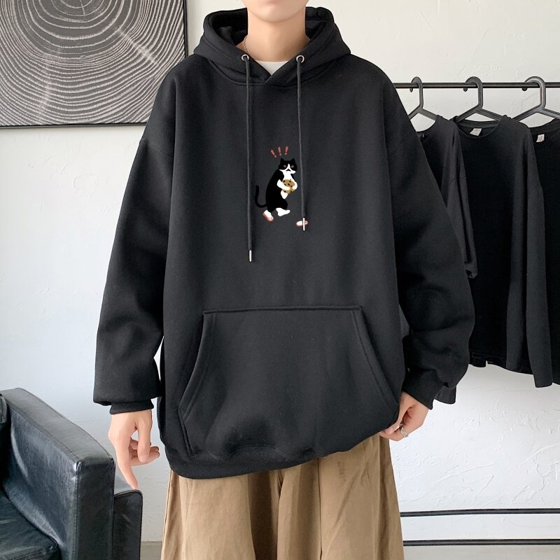 L2886P65港风韩版ins男士学生宽松运动连帽卫衣加绒加厚连帽外套,男装卫衣,星座510A-1