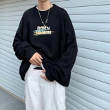 MD2700P55印花毛衣男秋季潮牌ins宽松慵懒高领针织衫潮流圆领线衣，男装针织衫/毛衣，星座510A-1