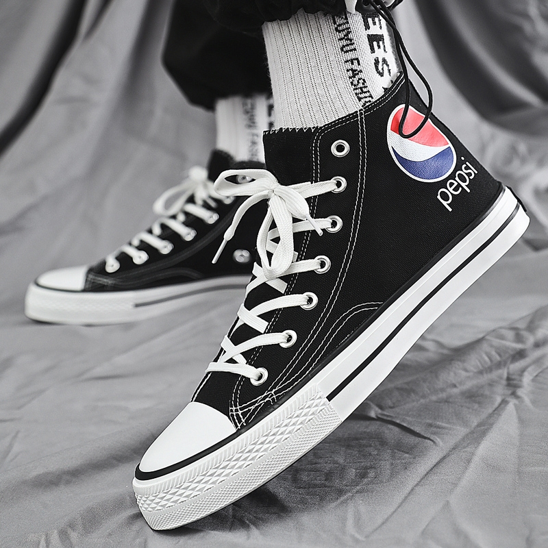 X2322P26新款男士韩版男鞋百搭板鞋春季潮鞋子秋季透气高帮帆布鞋，男鞋帆布鞋，星座614-1