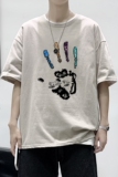 T2228P25港风室内男士t恤短袖ins潮牌潮流夏季薄款上衣服港风宽松，男装T恤，星座510A-1