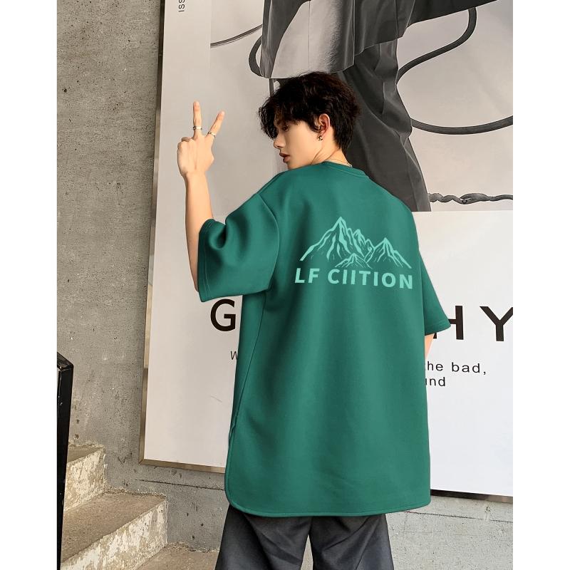 TB8412P25重磅美式休闲菠萝格短袖T恤男女夏季痞帅oversize半袖,男装T恤,星座510A-1