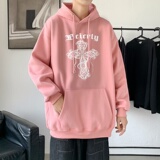 LD5674P38春秋季潮ins宽松痞帅高街重磅潮牌美式复古十字架卫衣男，男装卫衣，星座510A-1