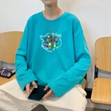 C2616P30长袖t恤男士纯棉潮牌宽松春春季港风ins潮流内搭打底衫，男装T恤，星座510A-1