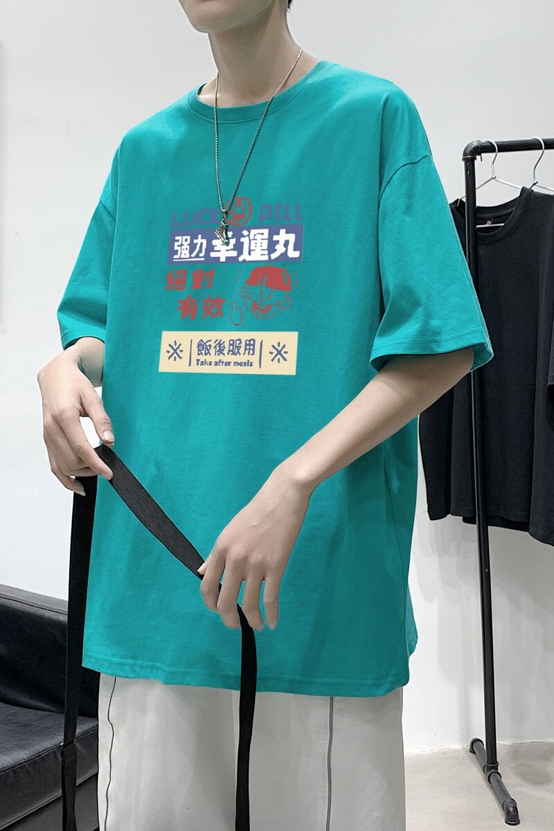 D2171P20港风室内潮印花男士中性宽松T恤港风T恤半袖男t体恤男,男装T恤,星座510A-1