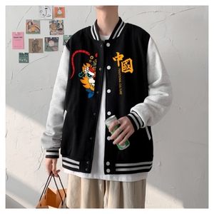 BQ3222P75外套男港风潮牌休闲宽松夹克男潮虎年老虎印花棒球服图片