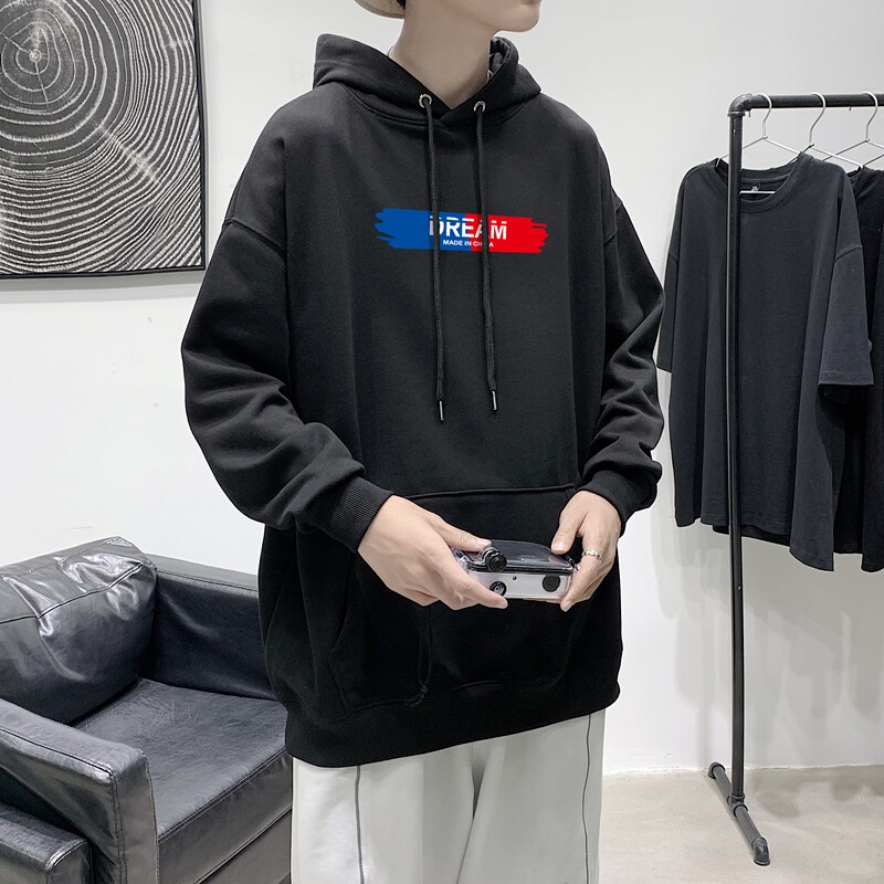 L1556P45春装 港风个性男春季港风长袖t恤大码潮牌印花卫衣男图片