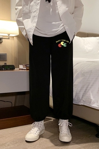 KD3458长裤 2022春夏新款港风长麦穗裤绳裤拼接休闲裤小脚卫裤图片