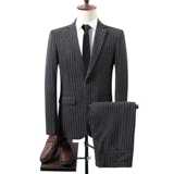 T2Z8630P150新款男士西服套装韩版休闲二件套条纹男西装外套，男装西服套装，星座510A-1