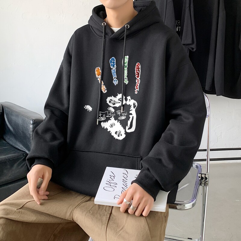 L2461P48秋装2022新款潮趣印花学生潮流男女情侣连帽卫衣,男装卫衣,星座510A-1