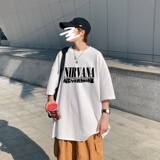 T3324P25落肩款宽松T恤克莱因蓝T仓库一件起正常配送中男港风T恤，男装T恤，星座510A-1