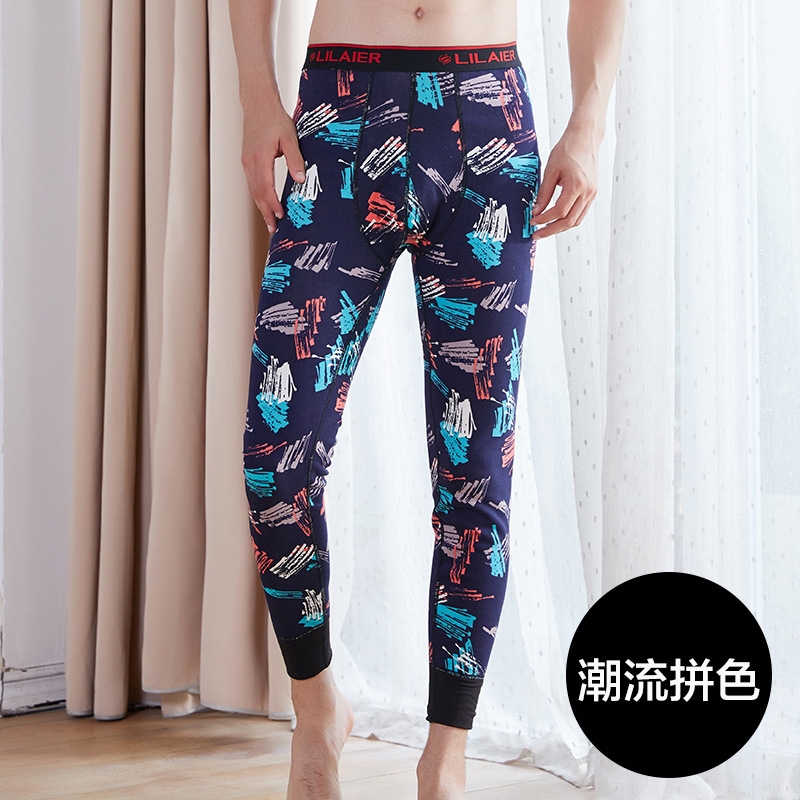 NN0914P25男士保暖裤加绒加厚秋裤白绒潮流拼色潮男青年棉毛打底，保暖内衣，星座614-1