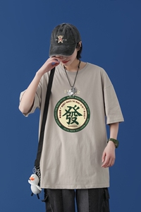 T1703P25 / 2022新款潮嘻哈印花T恤男潮牌宽松百搭T 蓝墙中性图片