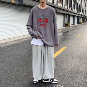 C2708P30长袖t恤男ins潮牌男生体恤宽松打底衫内搭上衣服秋衣纯棉图片