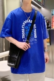 T3579已爆男港风T恤落肩款宽松T恤克莱因蓝T圆领卡通印花T恤，男装T恤，星座510A-1