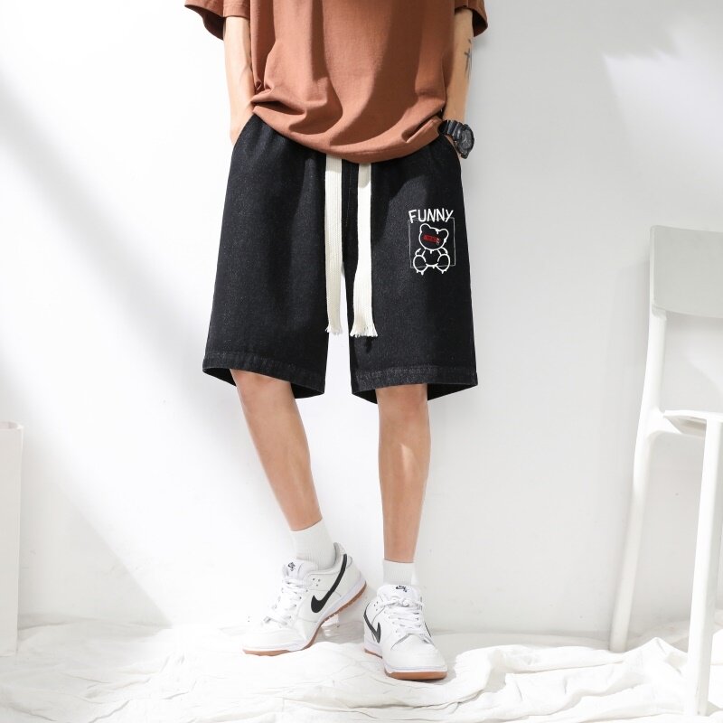 DN3807阳光景潮牌工装短裤男牛仔短裤男宽松休闲韩版日系港风,男装牛仔裤,星座510A-1
