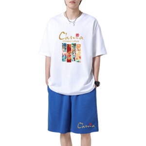 TZ3887休闲运动套装轻奢时尚感男士短袖t恤男夏季薄款潮牌短裤图片