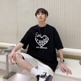 T3587已爆港风短袖全棉印花大码T恤抖音供货22夏新款，男装T恤，星座510A-1