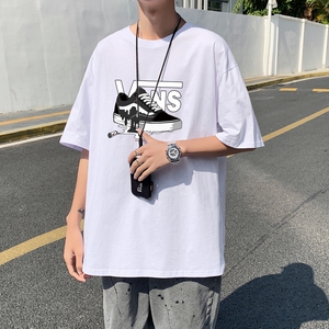 T3357P25男港风T恤落肩款宽松T恤克莱因蓝T 仓库一件起正常配送中图片
