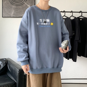 Y2470P38主推 2023新春ins潮男士潮趣印花卫衣时尚圆领宽松上衣图片