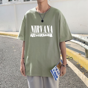 T3324P25男港风T恤落肩款宽松T恤克莱因蓝T 仓库一件起正常配送中图片