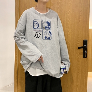 C2705P30男士长袖t恤春季潮牌薄款宽松潮流春装卫衣服春衣打底衫图片