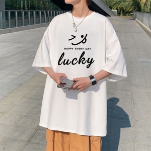 T3327P25落肩款宽松T恤克莱因蓝T男港风T恤仓库一件起正常配送中图片