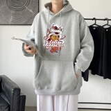 LR2934P65港风21秋冬新款大码潮男连帽加绒加厚连帽卫衣男外套，男装卫衣，星座510A-1