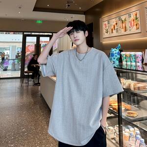 TS8134特P17肌理感短袖男夏季t恤韩版潮流高级感痞帅重磅五分袖图片