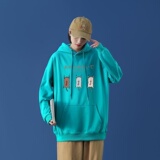 L2838P48中性模特纯色连帽卫衣套头宽松外套情侣装打底帽衫，男装卫衣，星座510A-1