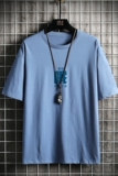 T2282P25网格挂拍短袖ins潮牌潮流夏薄衣服港风宽松圆领半袖体恤，男装T恤，星座510A-1