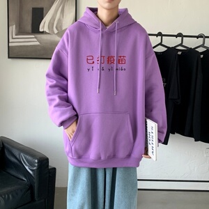 L2303P48延续 潮流元素潮趣文字字母印花常规款连帽卫衣男图片