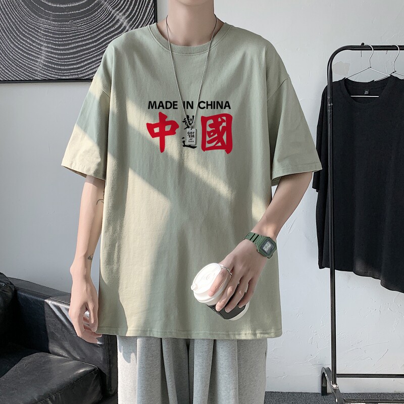 T2203P25港风室内男士t恤短袖ins潮牌潮流夏季薄款上衣服港风宽松图片