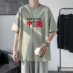 T2203P25港风室内男士t恤短袖ins潮牌潮流夏季薄款上衣服港风宽松图片