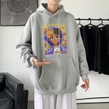 LD5671P38男连帽高街潮牌潮流运动休闲宽松学生美式复古印花卫衣，男装卫衣，星座510A-1