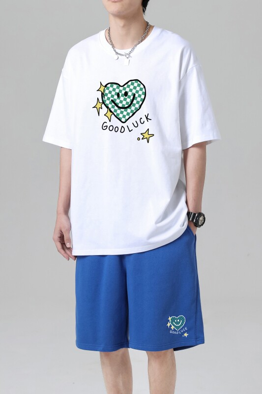 TZ3503休闲运动套装轻奢时尚感男士短袖t恤男夏季薄款潮牌短裤,男装休闲套装,星座510A-1