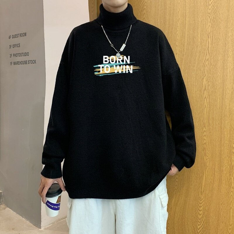 MG2699P65高领毛衣男宽松慵懒港风打底针织衫ins韩版潮流套头线衣,男装针织衫/毛衣,星座510A-1