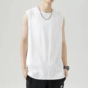 TW6942P18背心男士夏季宽松潮牌纯棉健身运动体恤坎肩上衣服