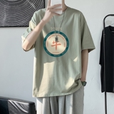 T1683P25港风100%棉2022新款短袖T恤男印花青春休闲，男装T恤，星座510A-1