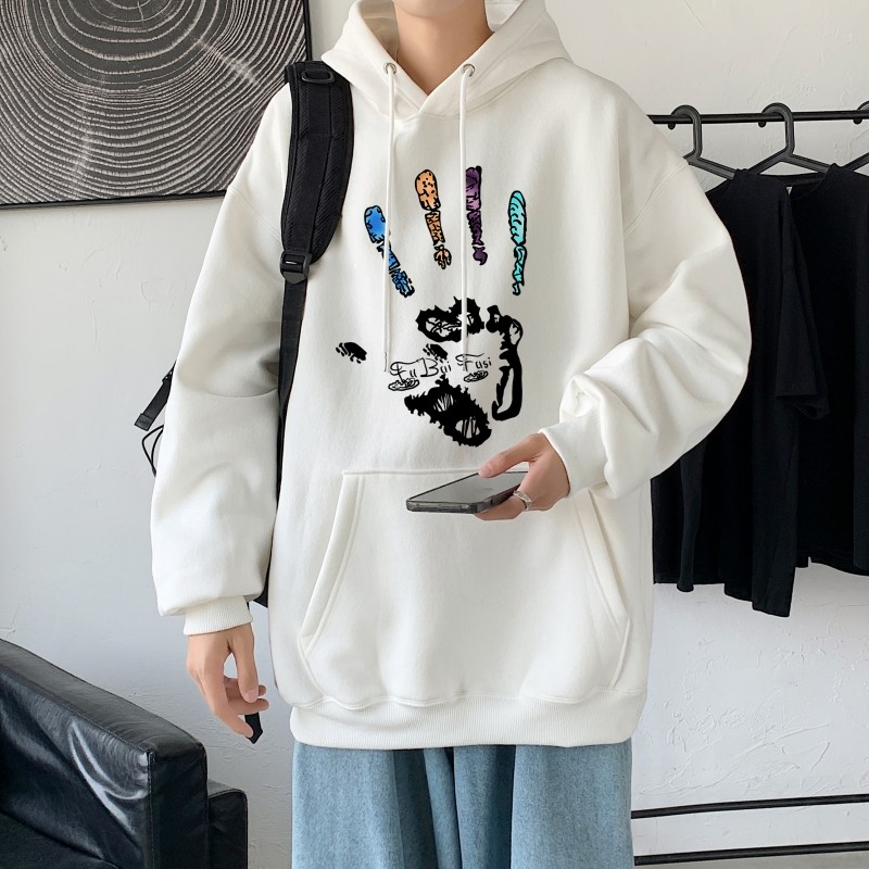 L2461P48韩版ins男士学生宽松运动连帽卫衣春季加绒情侣外套,男装卫衣,星座510A-1