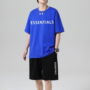 TZ3883轻奢时尚感男士短袖t恤男夏季薄款潮牌短裤休闲运动套装图片