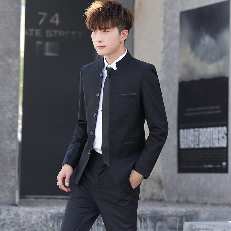 T2Z8633P125中山装套装中华立领龙纹民风表演出中式结婚礼服,男装西服套装,星座510A-1
